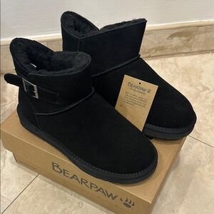 Bearpaw Black Suede Boots size 10